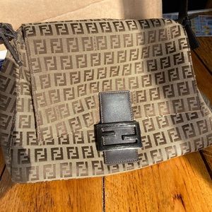 Vintage Fendi Zucca Shoulder Baguette